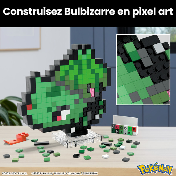 Pixel Art Pokémon Bulbizarre - Mega Bloks Mega Bloks | King Jouet ...